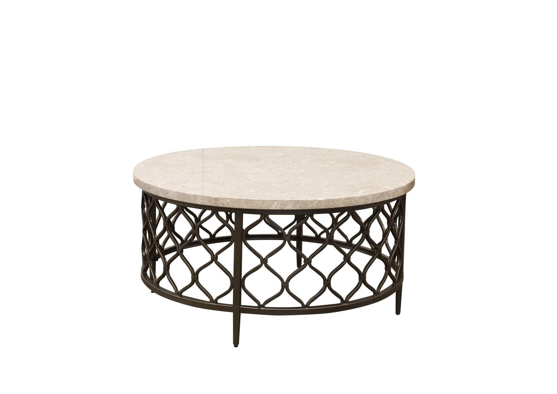 Roland White Marble Top Cocktail Table,Steve Silver