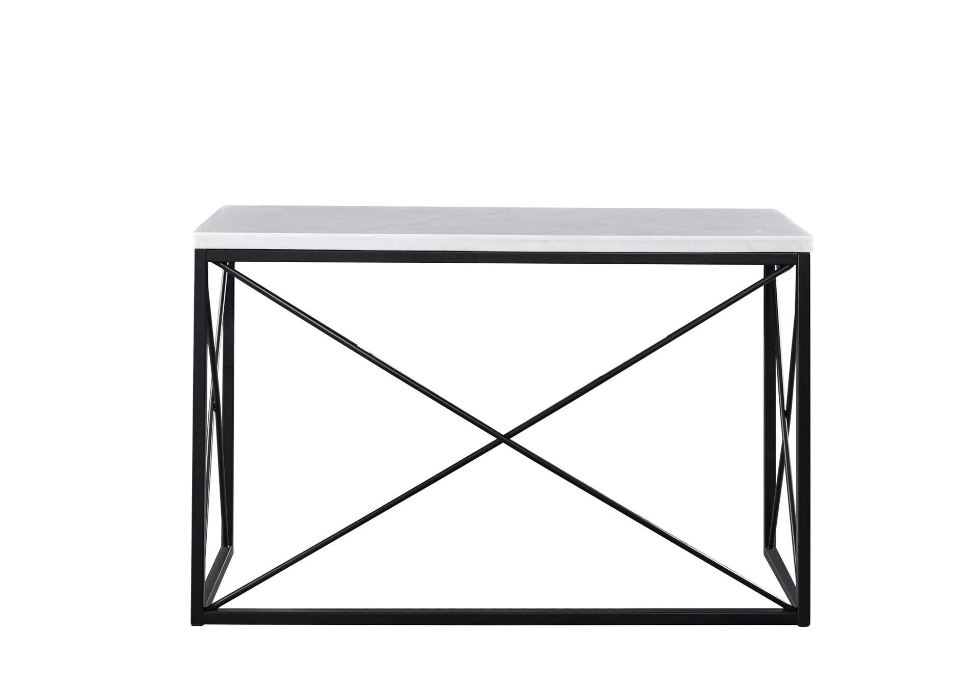 Skyler White & Black Marble Top Rectangle Sofa Table,Steve Silver