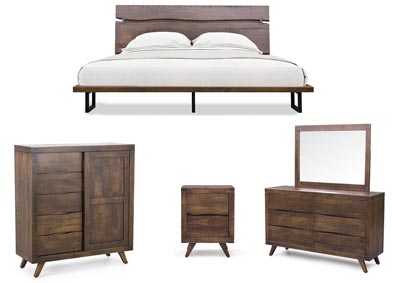 Pasco Brown Panel King Bed