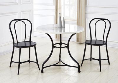 Image for Claire Black Marble Top Dining Set W/ 2 Chairs