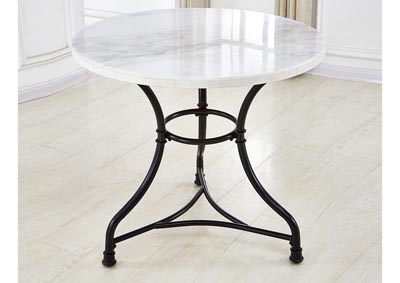Claire White Marble Top Round Bistro Table,Steve Silver