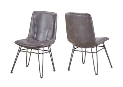 Image for Derek Grey PU Side Dining Chair [2/Ctn]