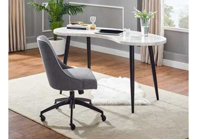 Image for Kinsley Grey Kidney Shaped Desk W/ Swivel Chair