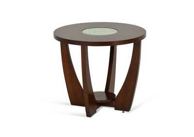 Image for Rafael Brown End Table w/Cracked Glass Insert