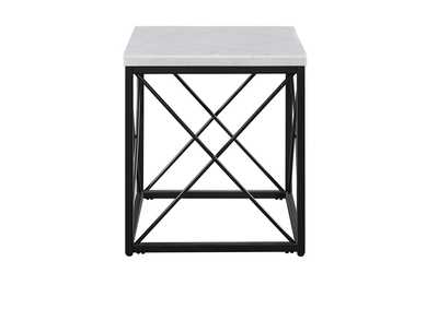 Image for Skyler White & Black Marble Top Square End Table