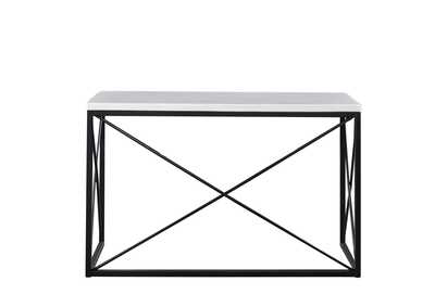 Image for Skyler White & Black Marble Top Rectangle Sofa Table