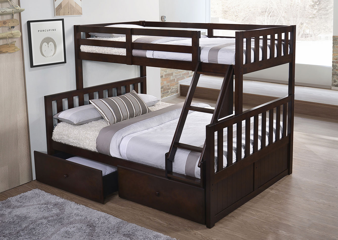 Mission Hills Chestnut Twin/Twin Bunk Bed,United Furniture - Presentation