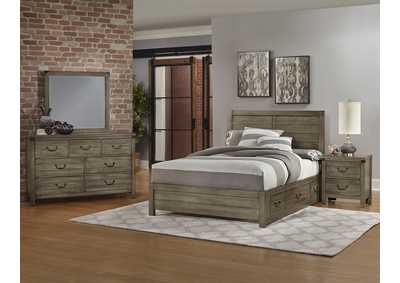 Image for Sedgwick Plank Headboard&Storage &Low Profile Footboard 6/6 w/ Dresser&Mirror