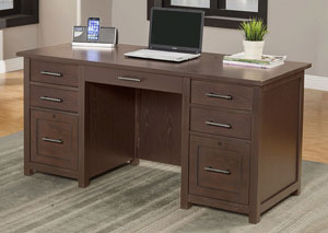 Denver - Brown Oak 62" Flat Top Desk