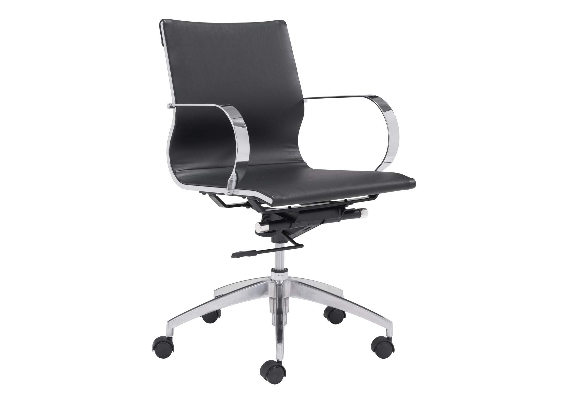 Glider Low Back Office Chair Black,Zuo