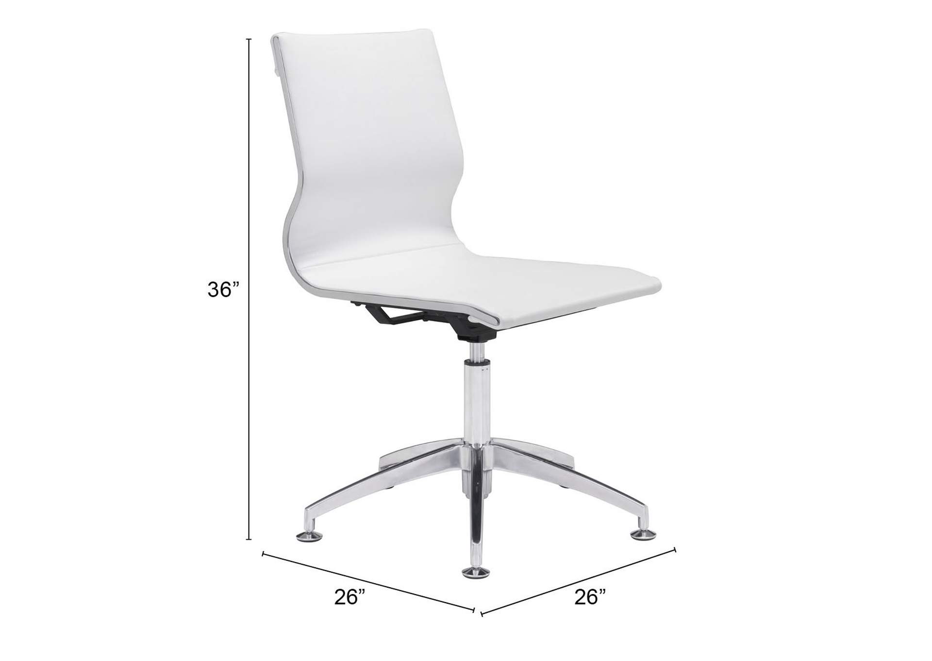 Glider Conference Chair White,Zuo