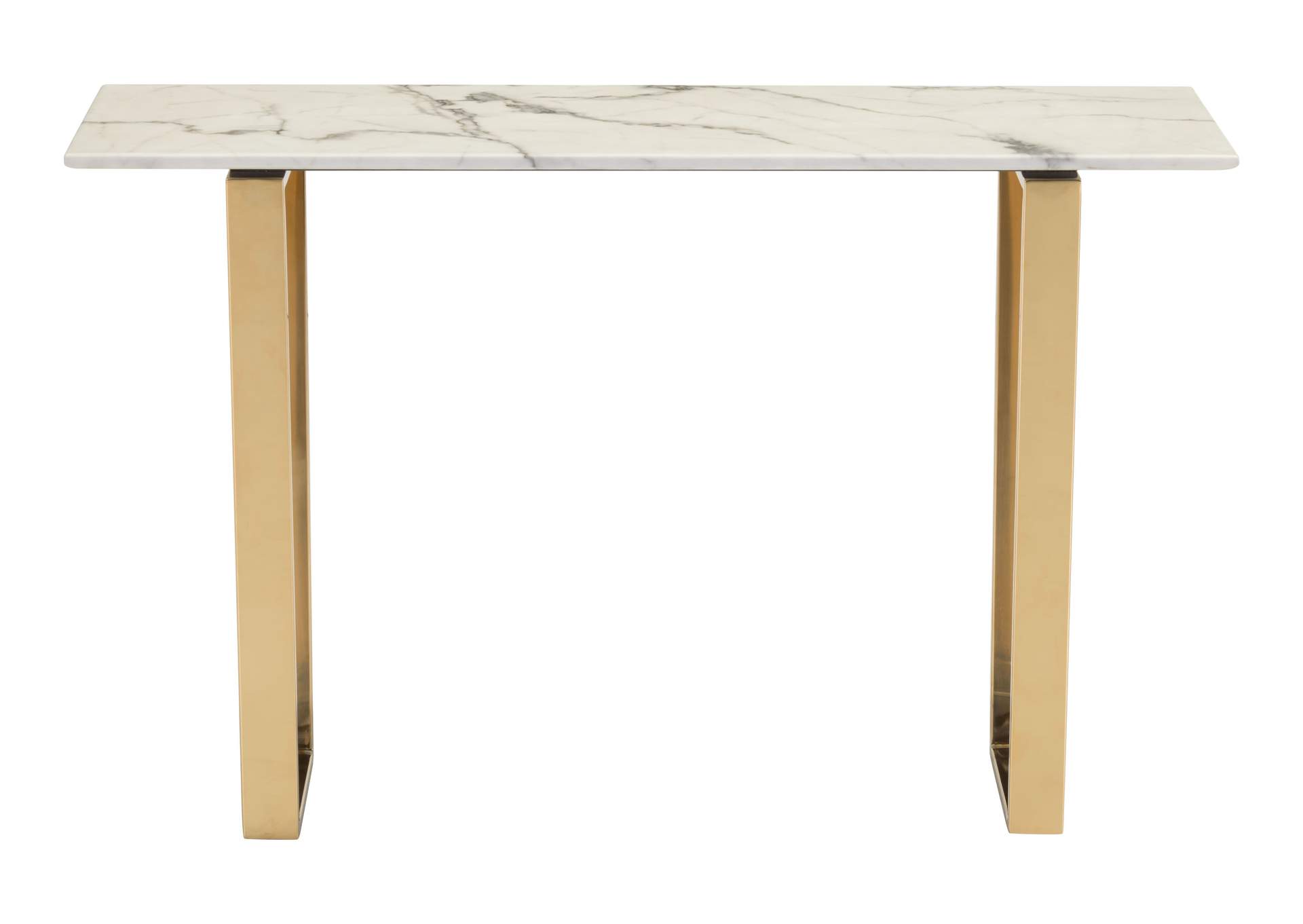 Atlas Console Table White & Gold,Zuo