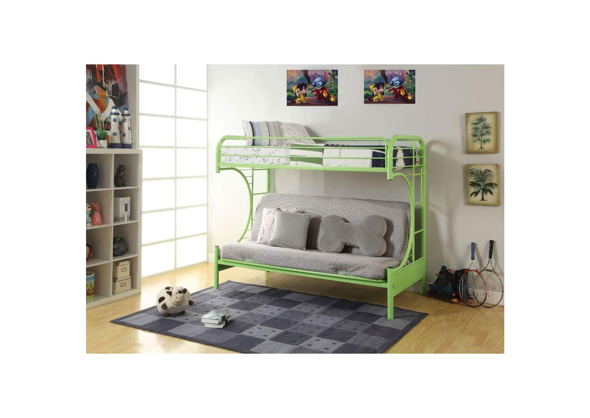 Eclipse Green Twin/Full/Futon Bunk Bed,Acme