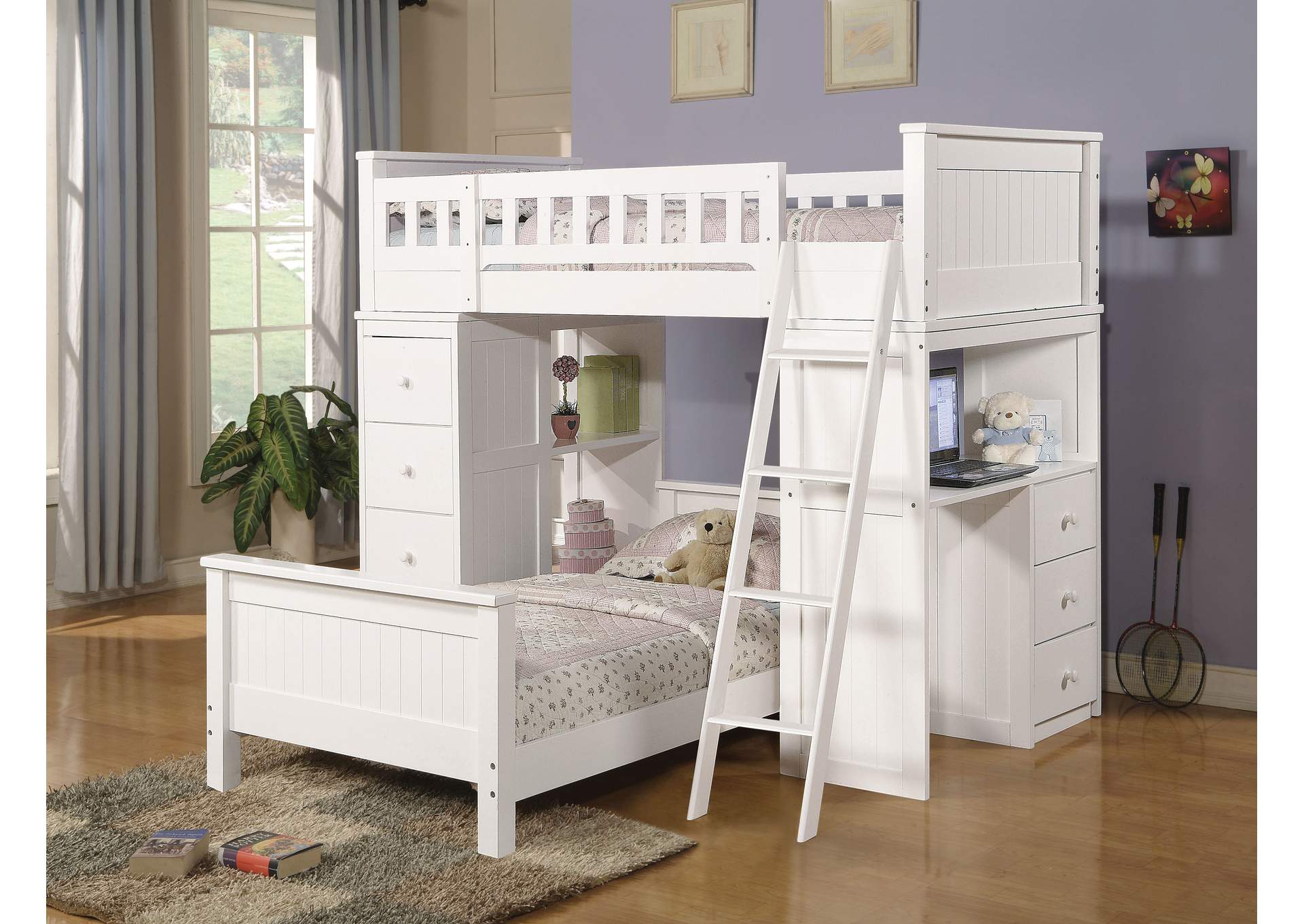 Willoughby White Twin Bed,Acme