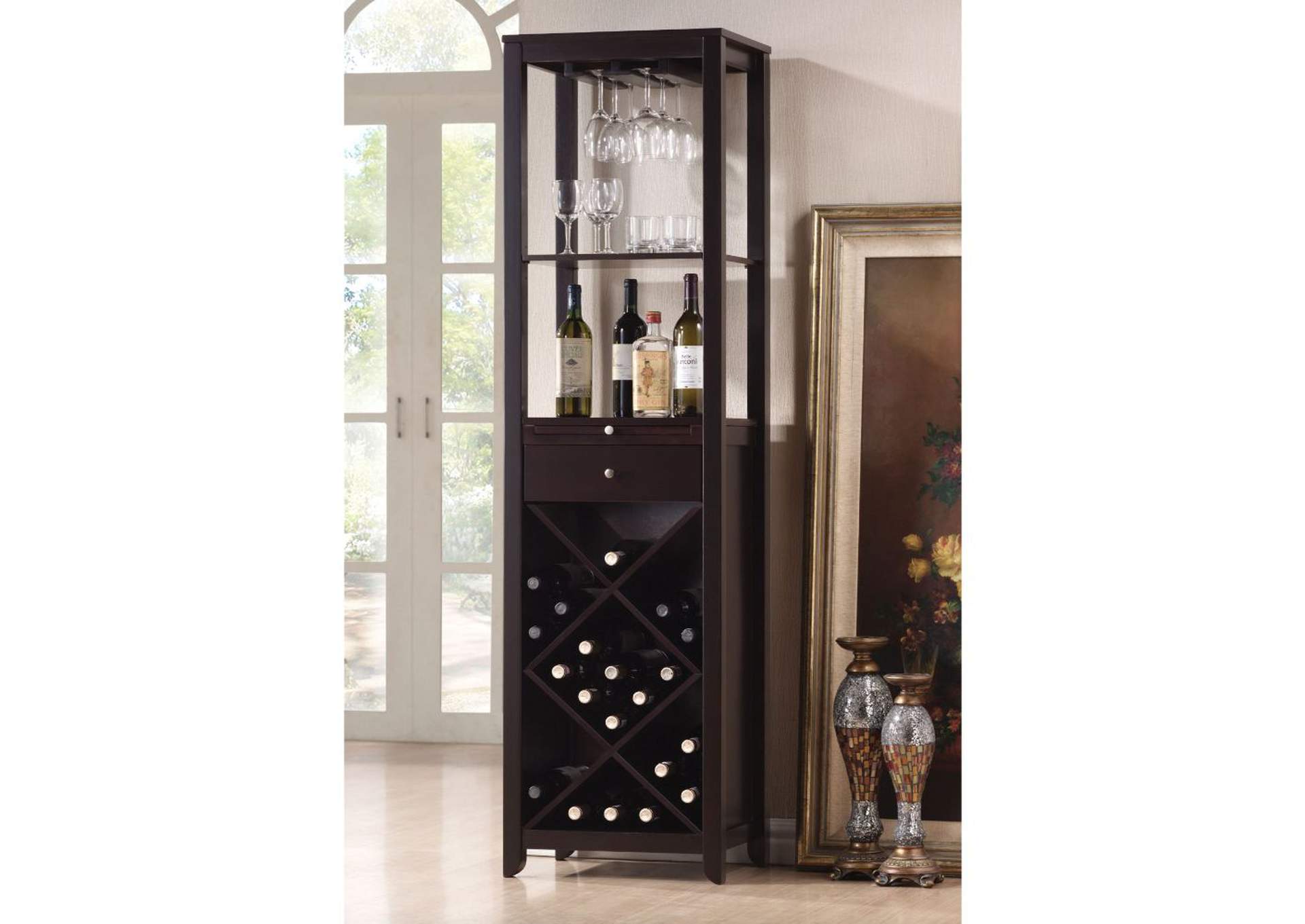 Casey Wenge Wine Cabinet,Acme