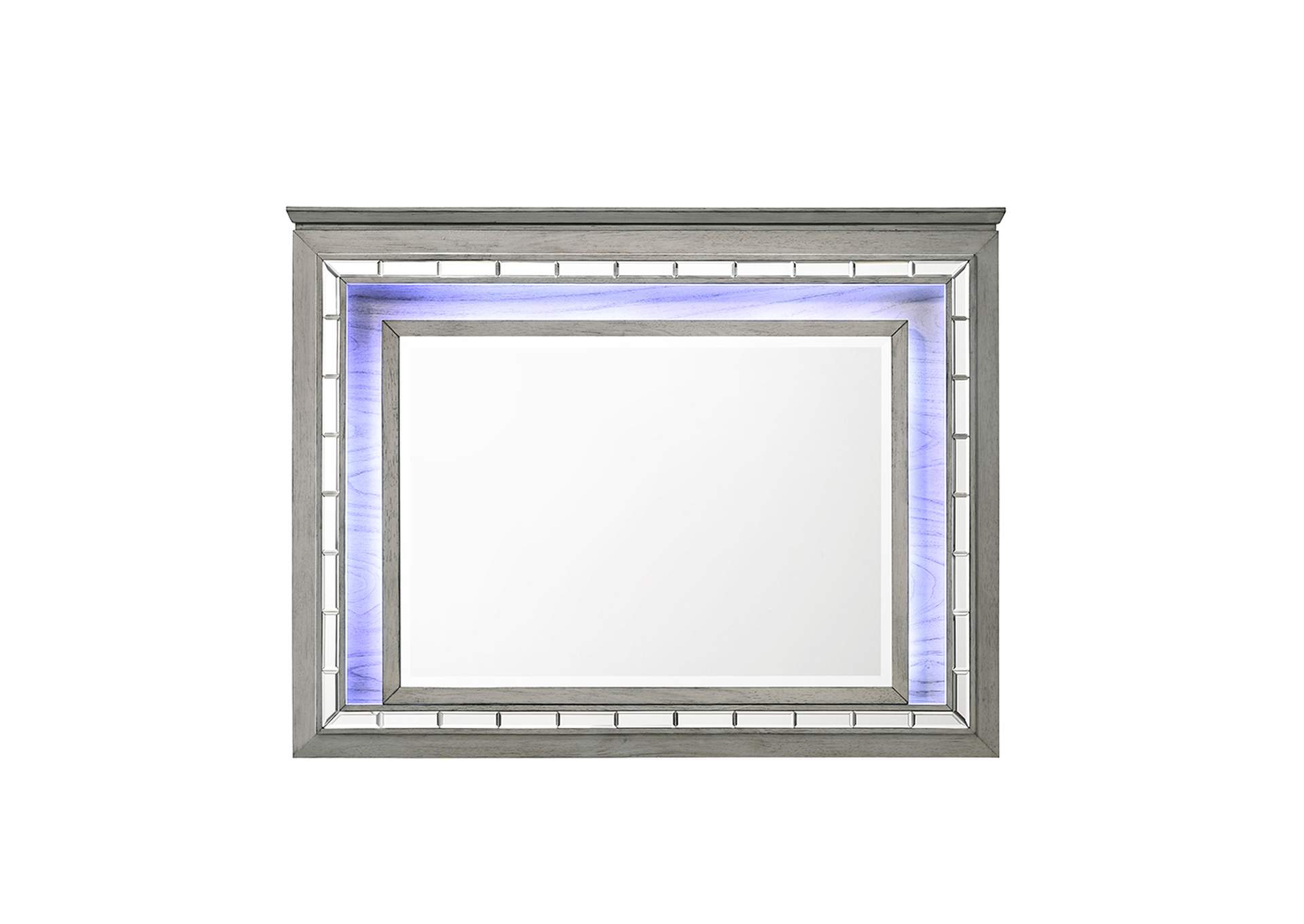 Antares Light Gray Oak Mirror,Acme