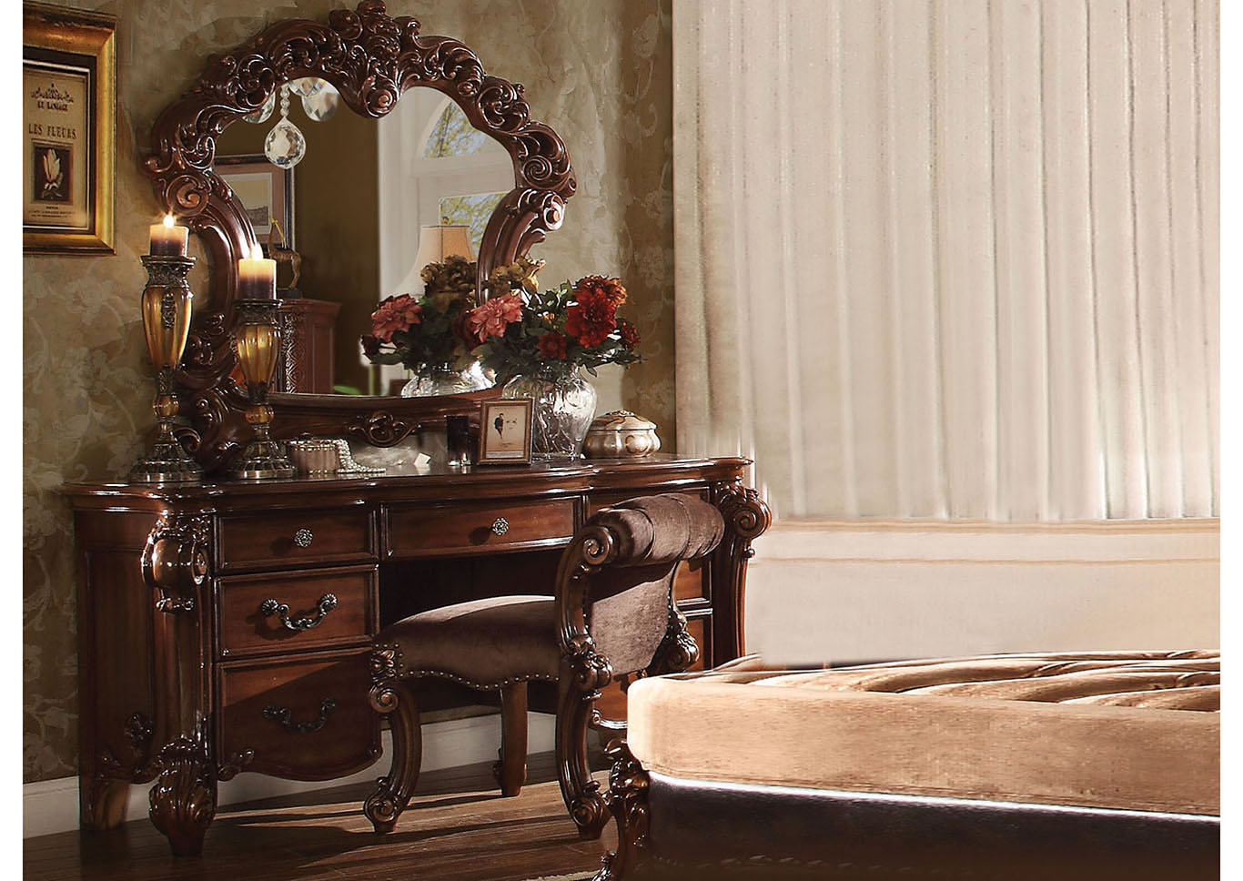 Cherry makeup vanities bedroom furniture the home depot. acme