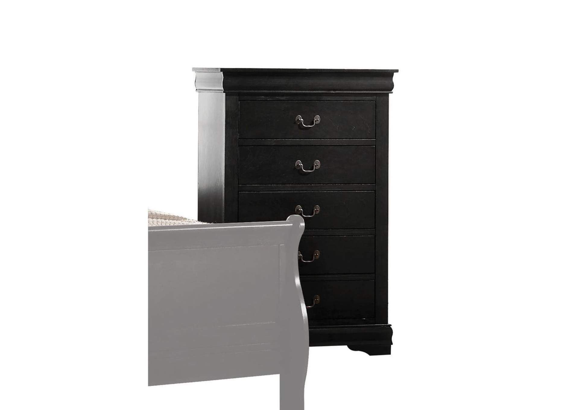 Louis Philippe III Solid Pine Nightstand with 2 Drawers & Brushed