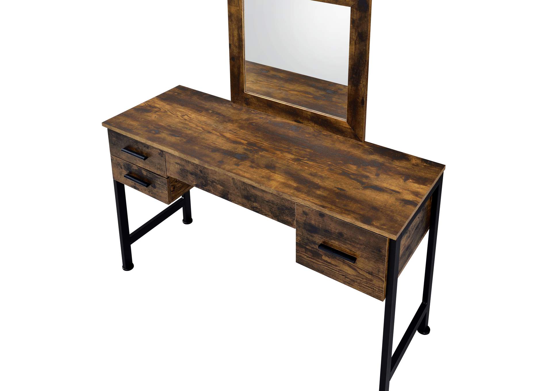 Juvanth Rustic Oak & Black Finish Vanity Desk,Acme