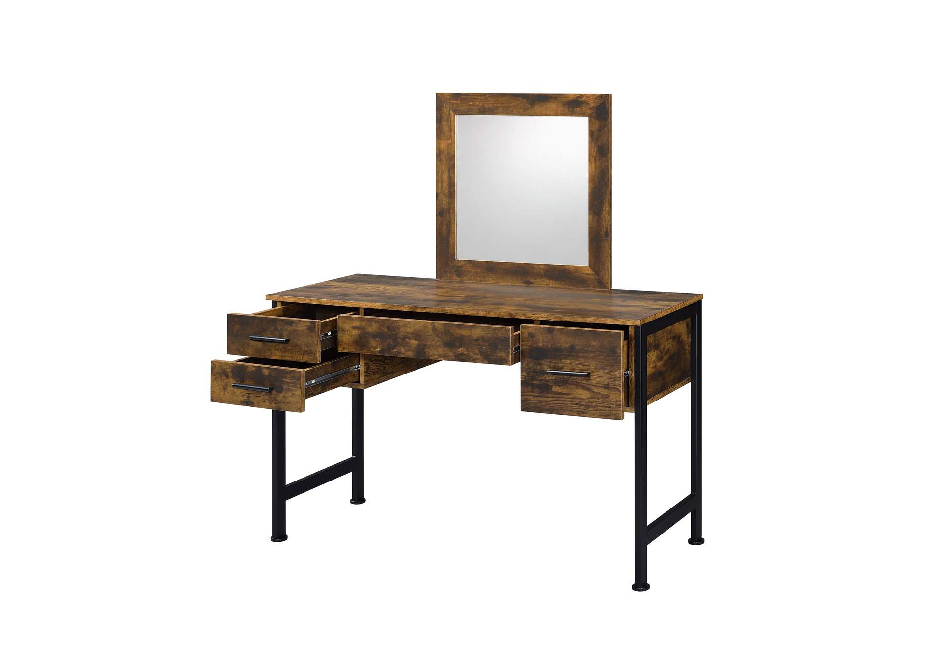 Juvanth Rustic Oak & Black Finish Vanity Desk,Acme