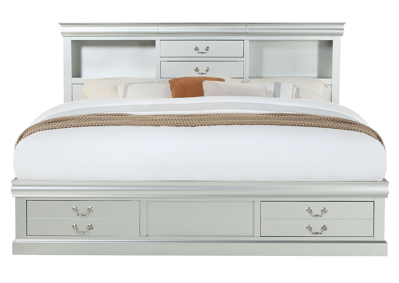 Louis Philippe III Platinum Queen Bed Harlem Furniture