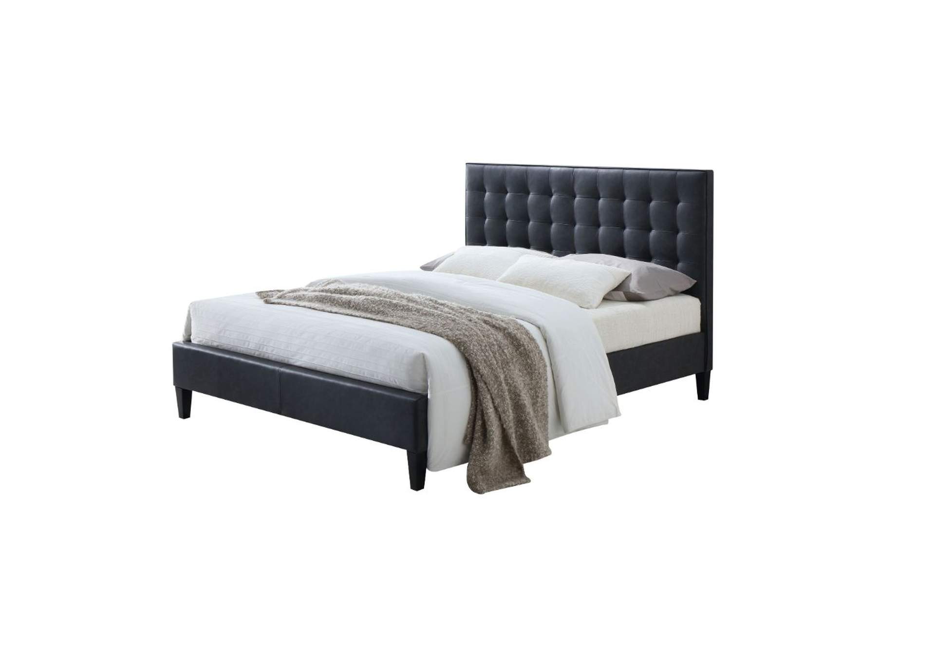Saveria 2-Tone Gray PU Queen Bed,Acme