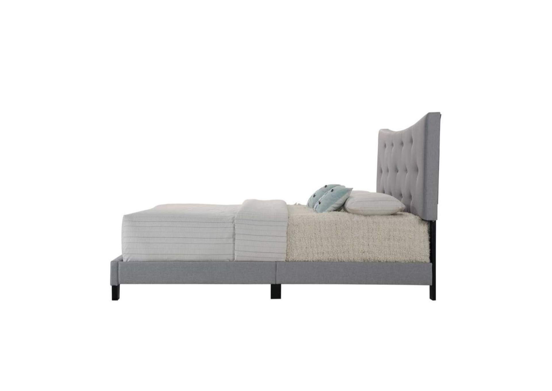Venacha Gray Fabric Queen Bed,Acme