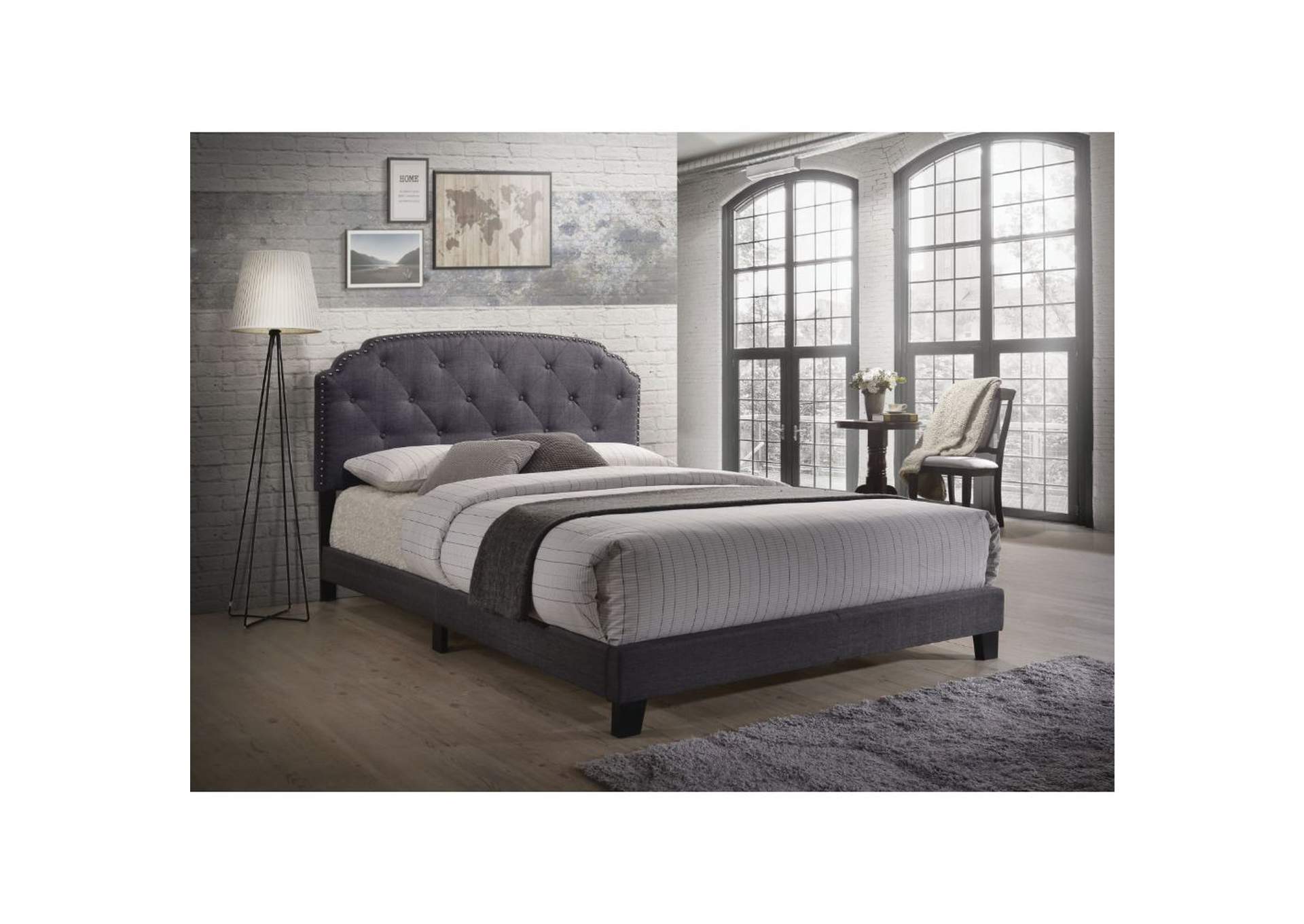 Tradilla Gray Fabric Queen Bed,Acme