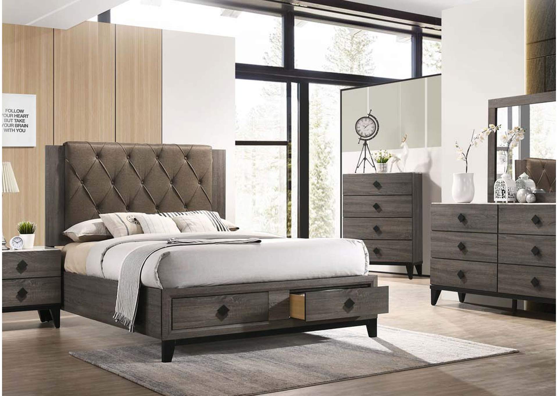 Avantika Eastern King Bed,Acme