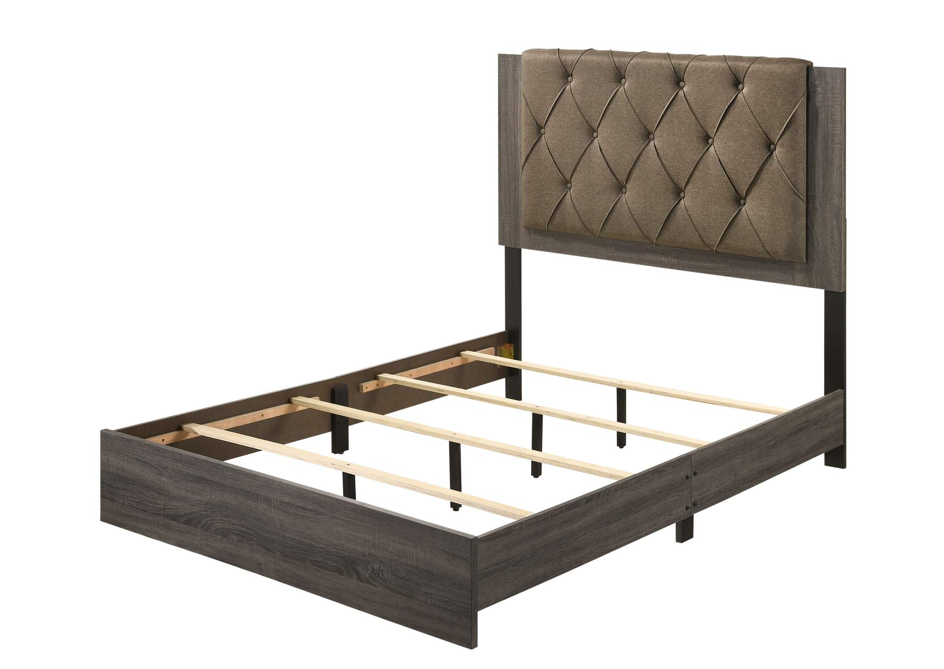 Avantika Gray Oak King Bed w/Dresser and Mirror,Acme