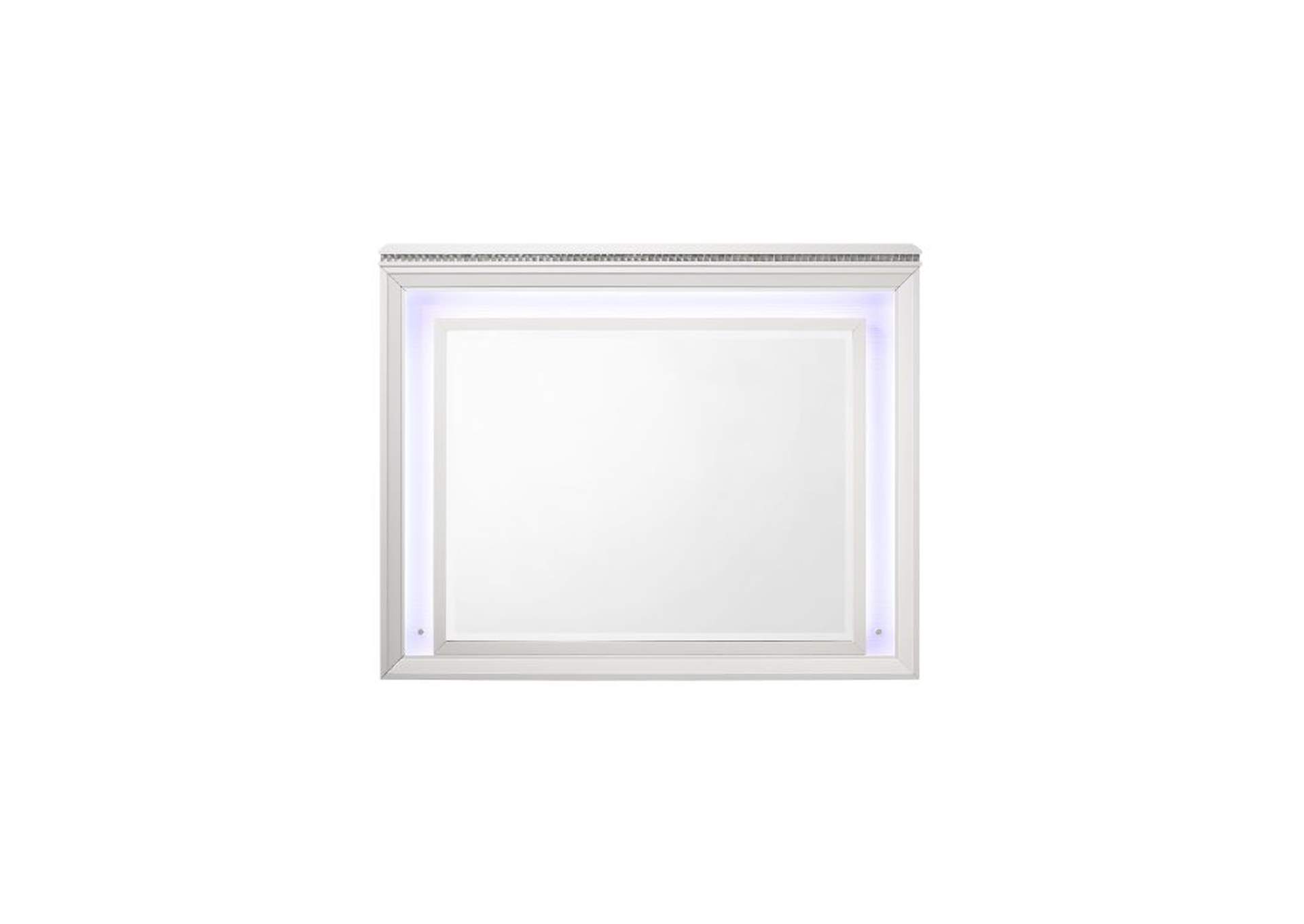 Sadie LED White Finish Mirror,Acme