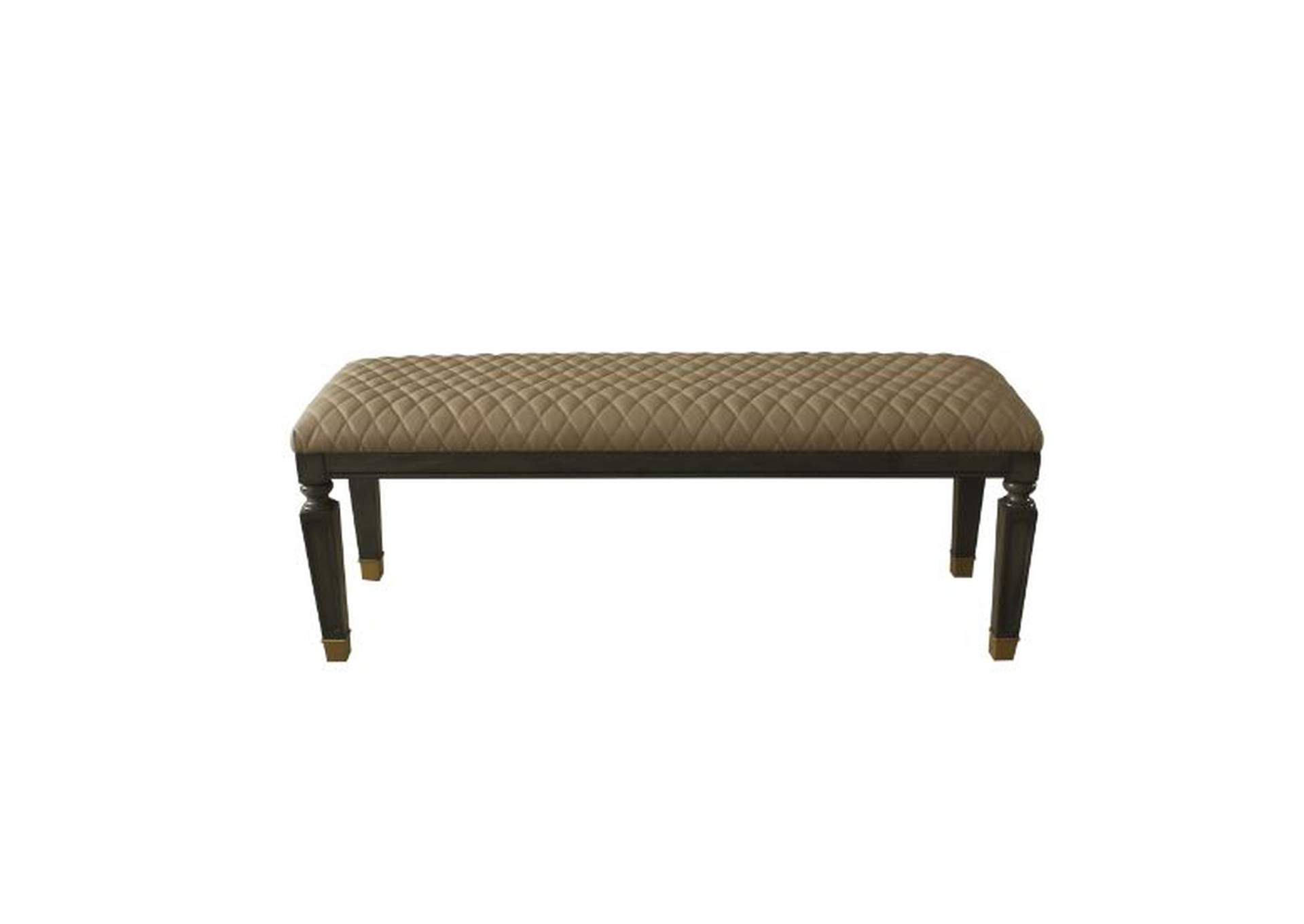 House Marchese Tan PU & Tobacco Finish Bench,Acme