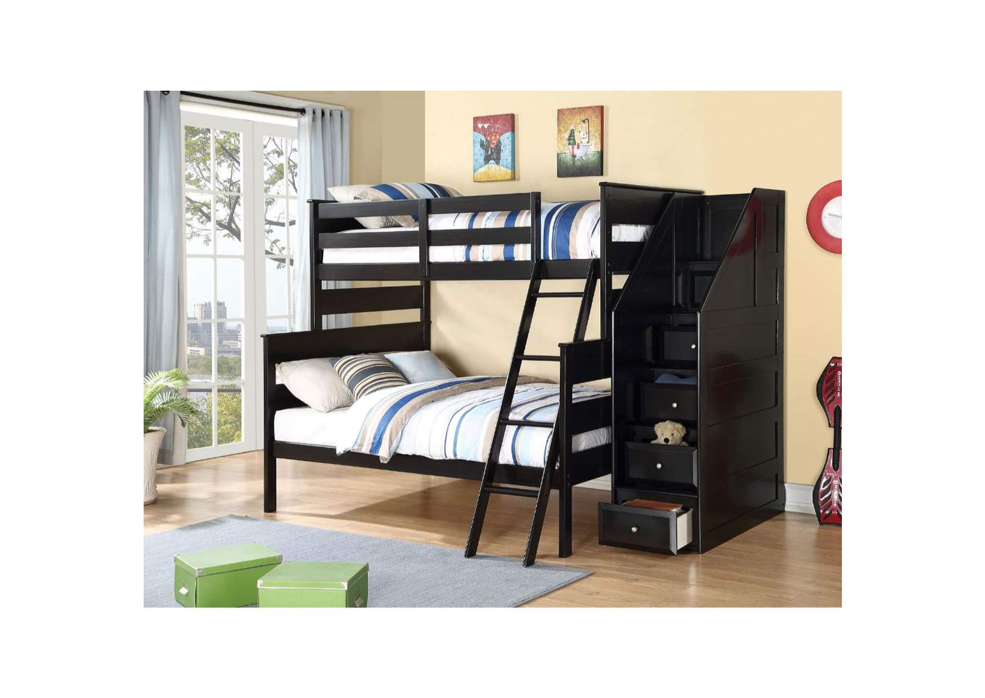 Alvis Black Twin Full Bunk Bed Mattress, Furniture Liquidators Bunk Beds