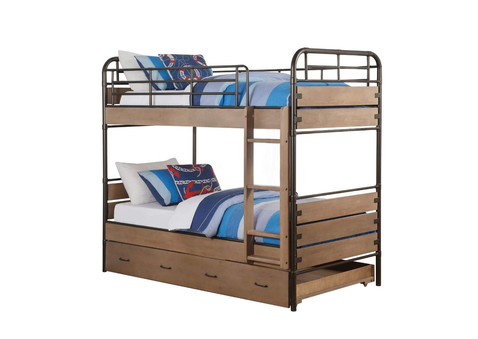 Adams Twin/twin bunk bed & trundle,Acme