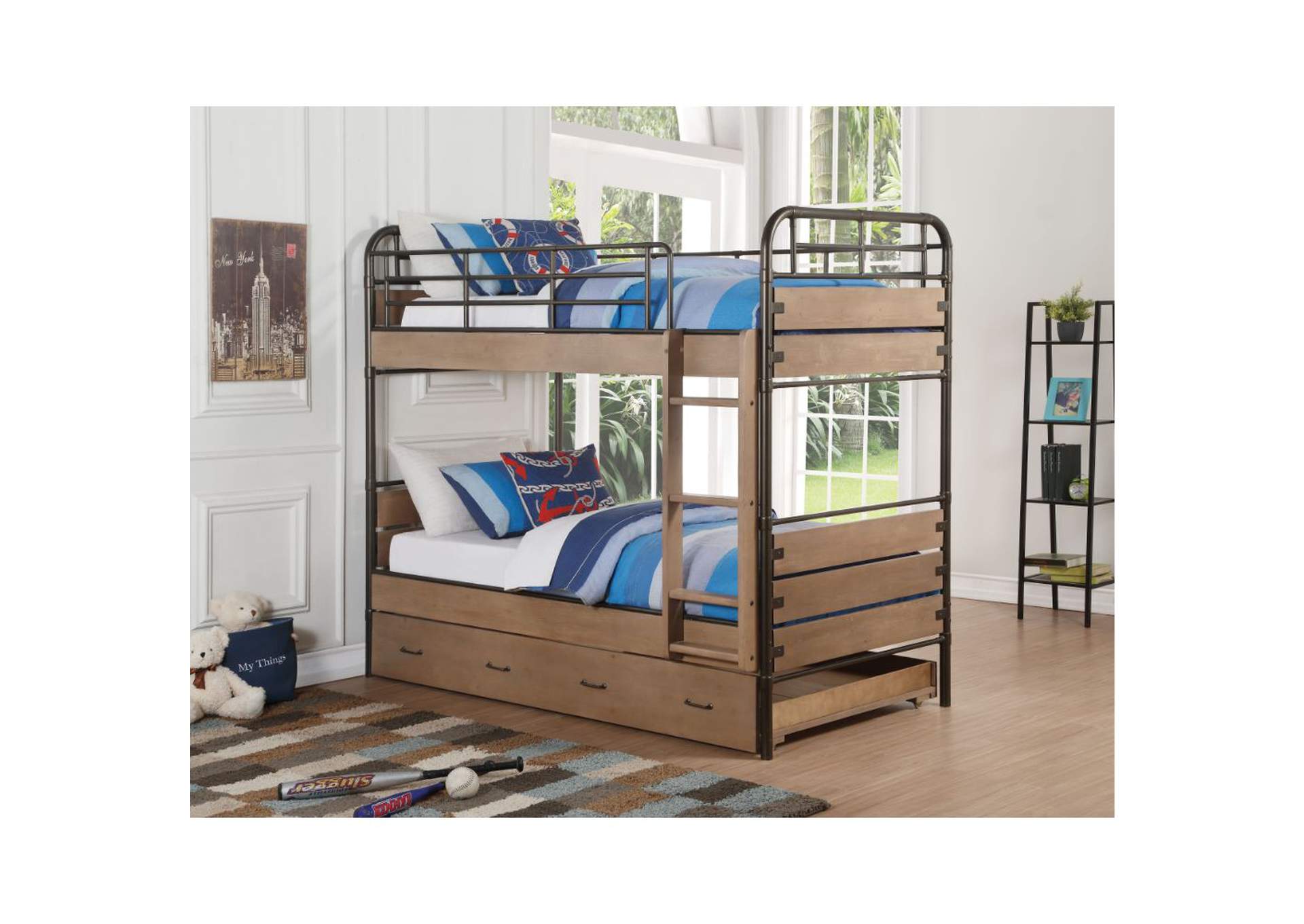 Adams Twin/Twin Bunk Bed & Trundle,Acme