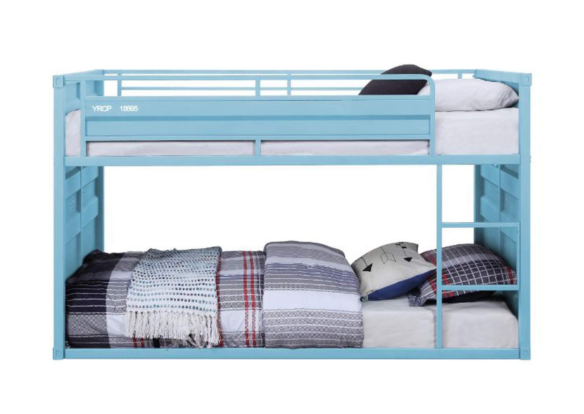Aqua Finish Cargo Twin Bunk Bed, Cargo Furniture Bunk Beds