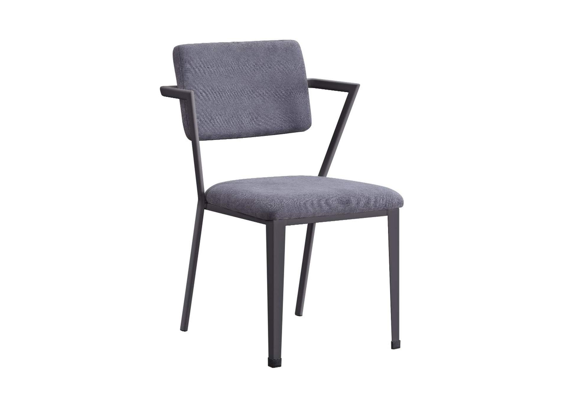 Cargo Gray Fabric & Gunmetal Chair,Acme