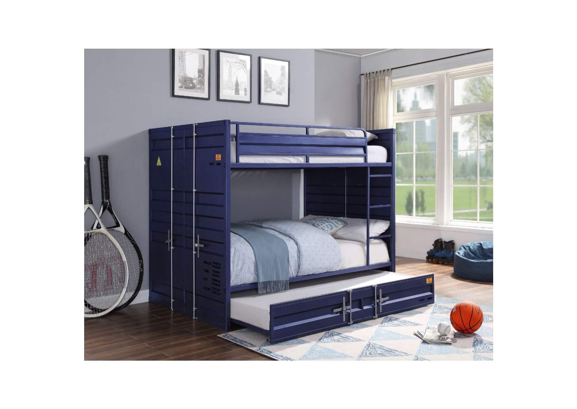 Cargo Blue Bunk Bed Harlem Furniture