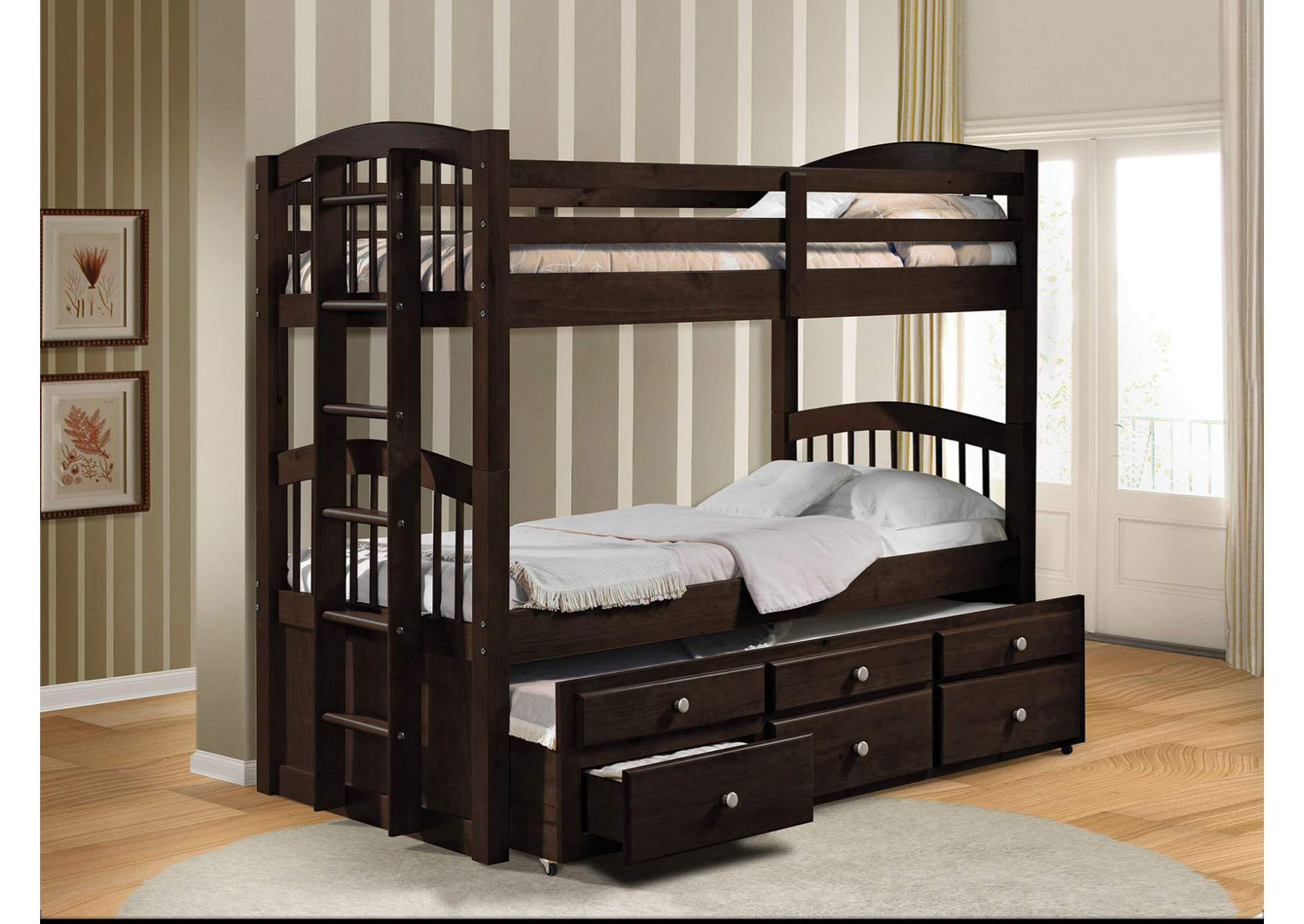 Micah Twin/twin bunk bed & trundle,Acme