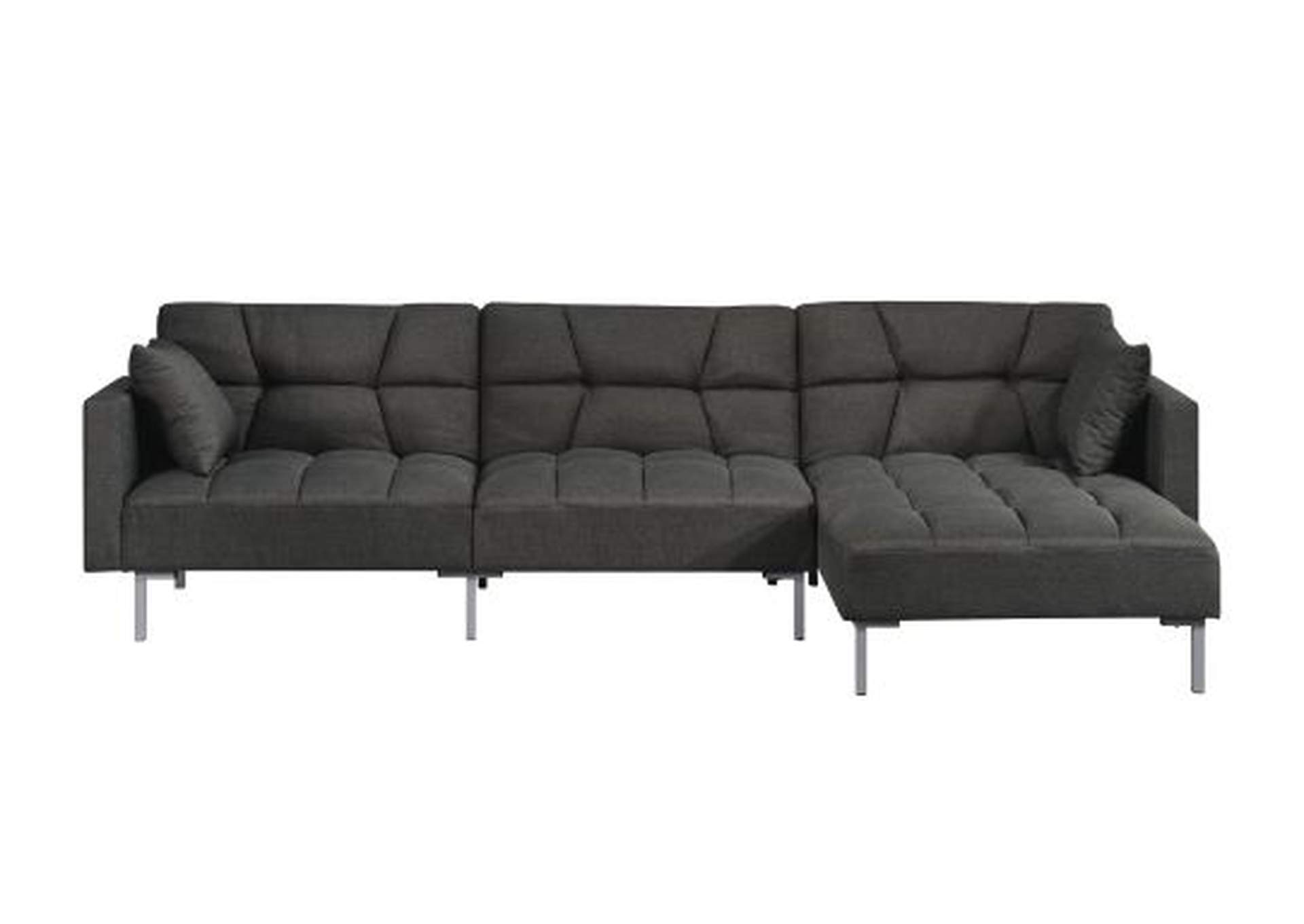 Duzzy Dark Gray Fabric Sectional Sofa,Acme