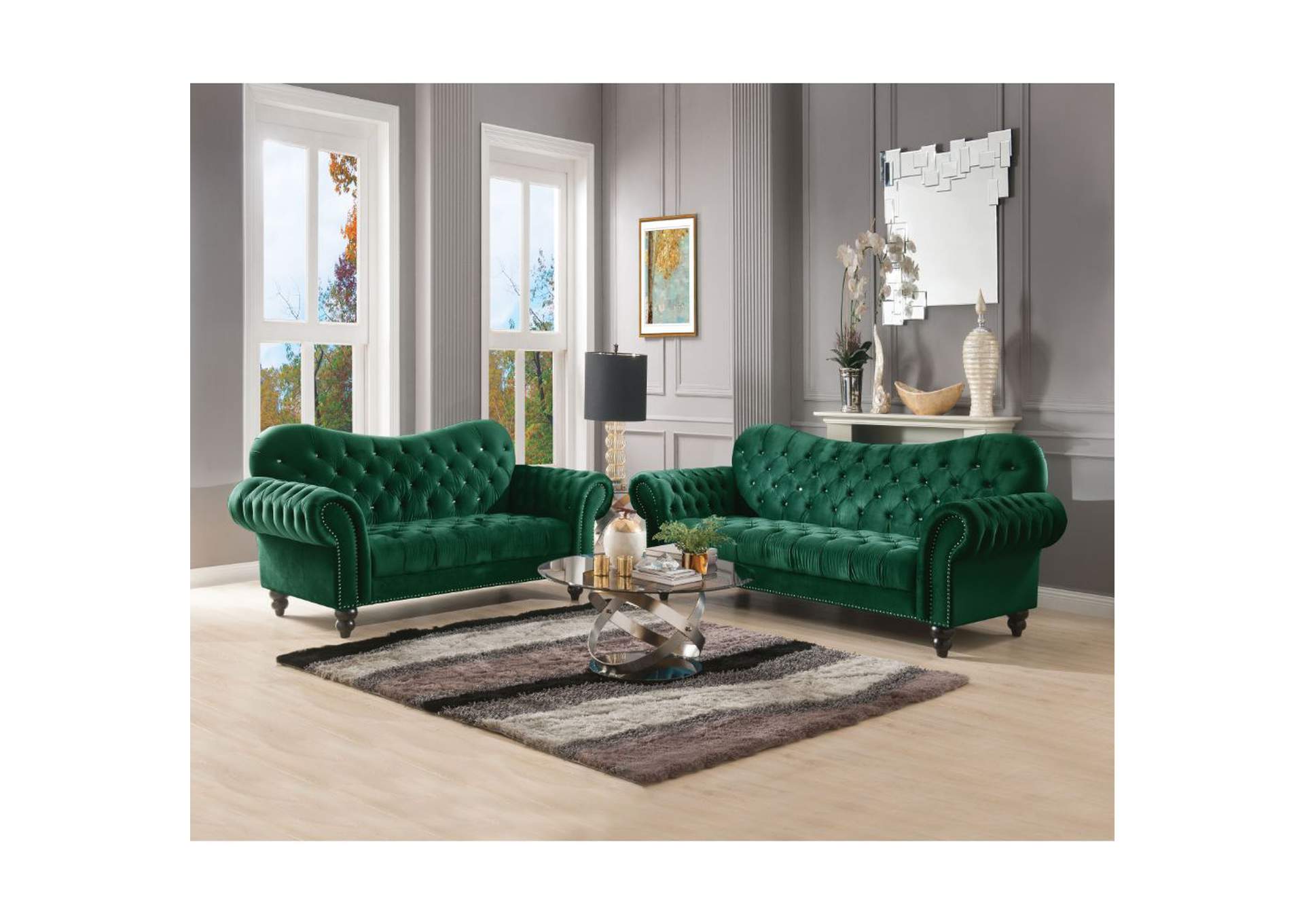 Iberis Green Velvet Sofa,Acme