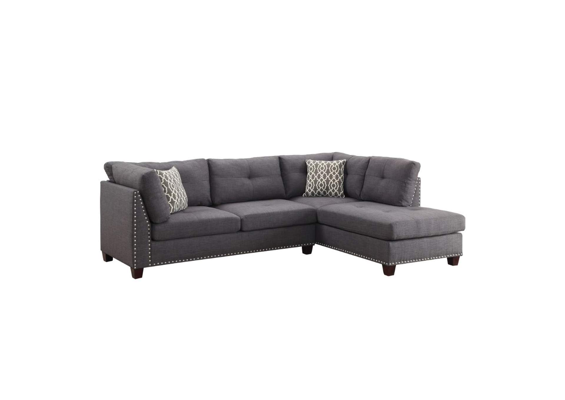 Laurissa Light Charcoal Linen Sectional Sofa,Acme