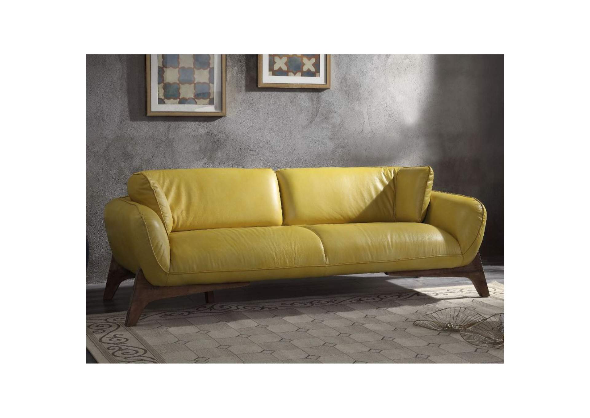 Pesach Yellow Sofa Best Buy Furniture And Mattress