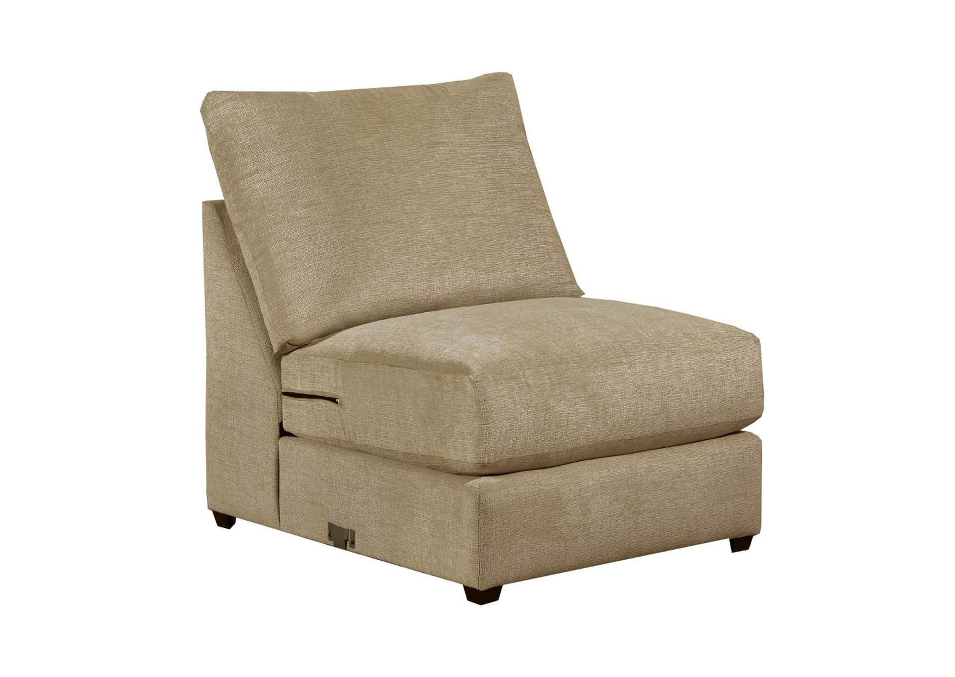 Vassenia 2-Tone Latte Chenille Armless Chair,Acme