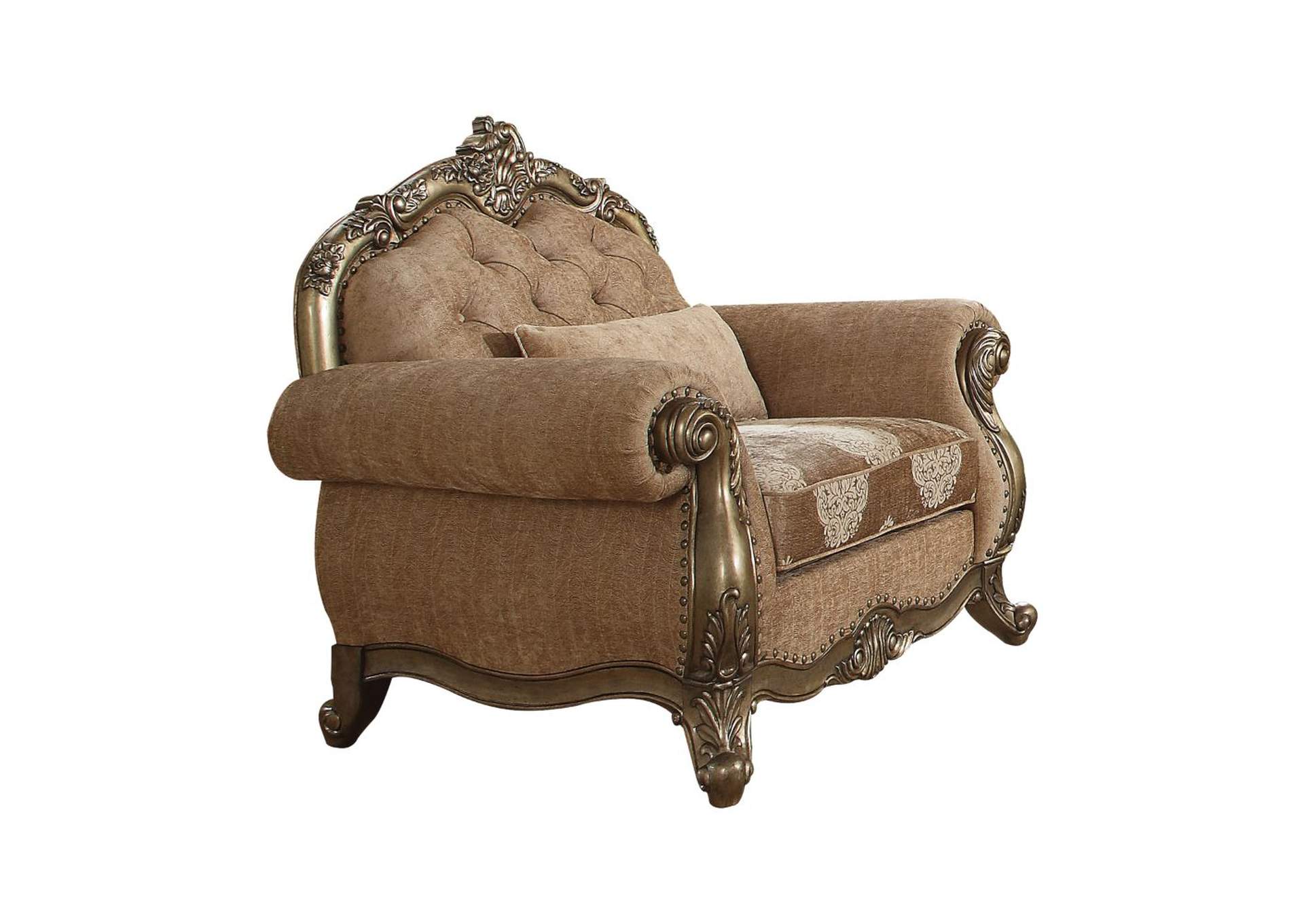 Ragenardus Fabric & Vintage Oak Chair,Acme