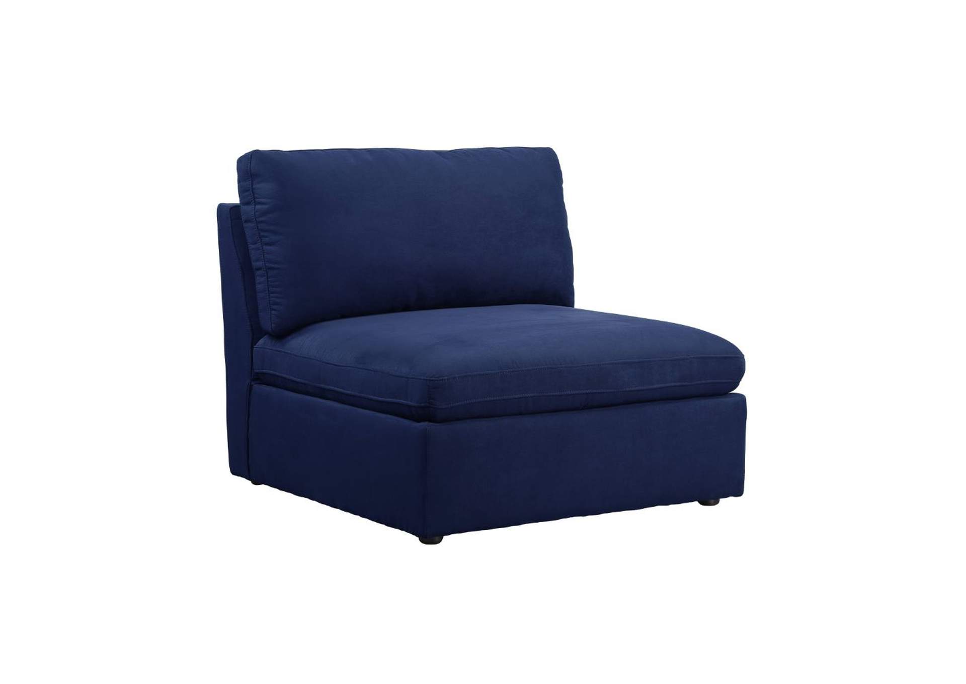 Crosby Blue Fabric Armless Chair,Acme