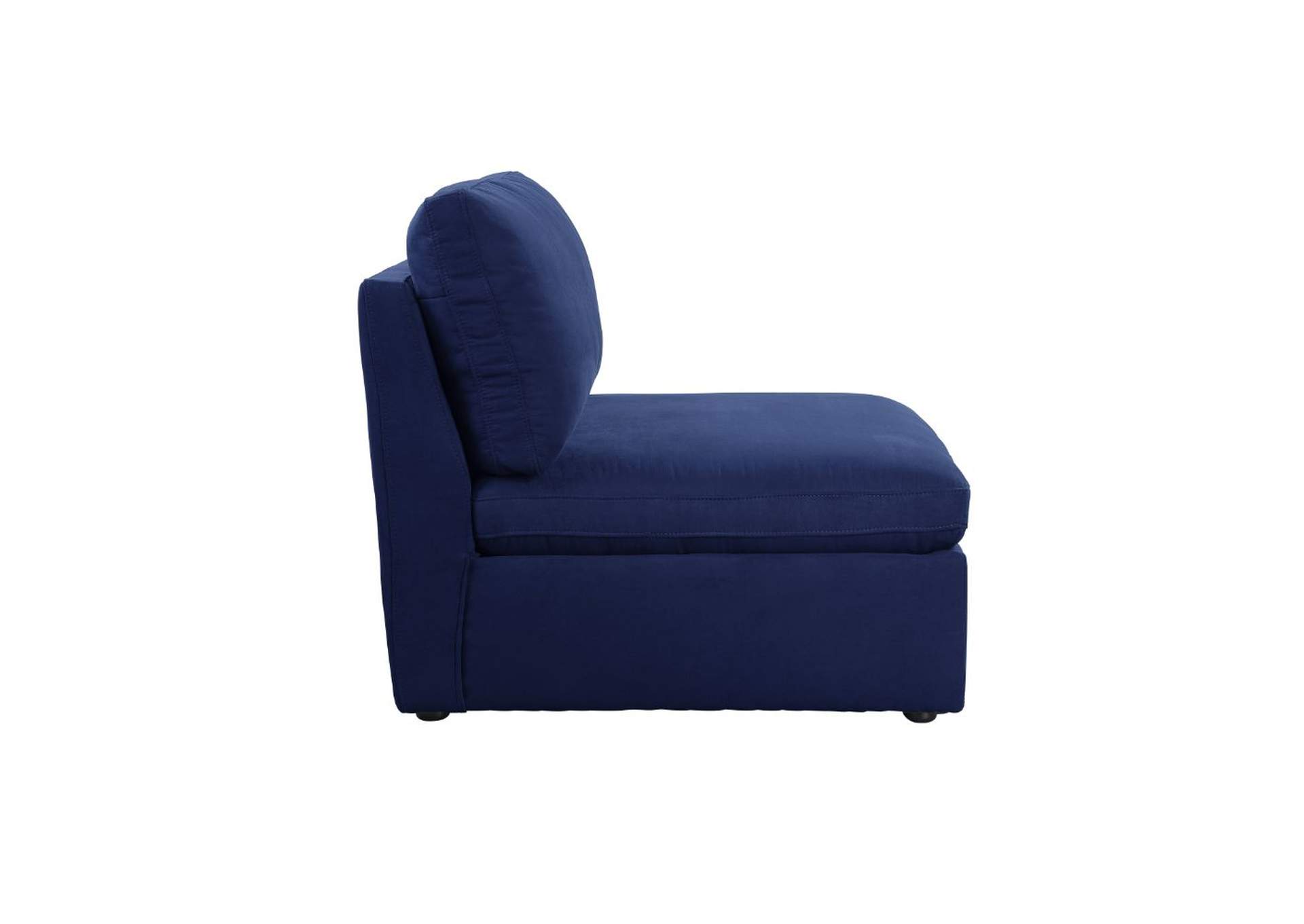 Crosby Blue Fabric Armless Chair,Acme