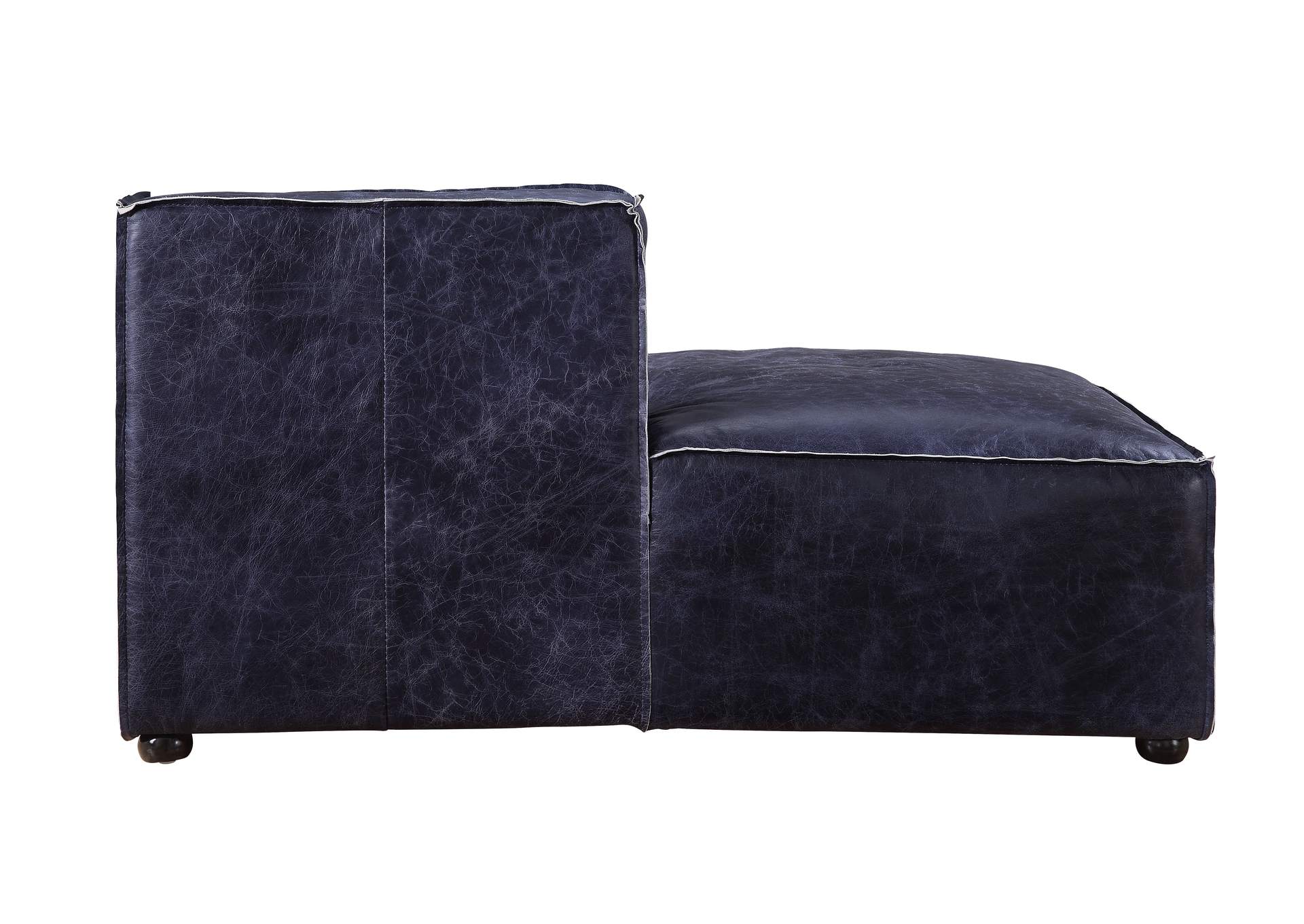 Birdie Vintage Blue Top Grain Leather Chaise,Acme