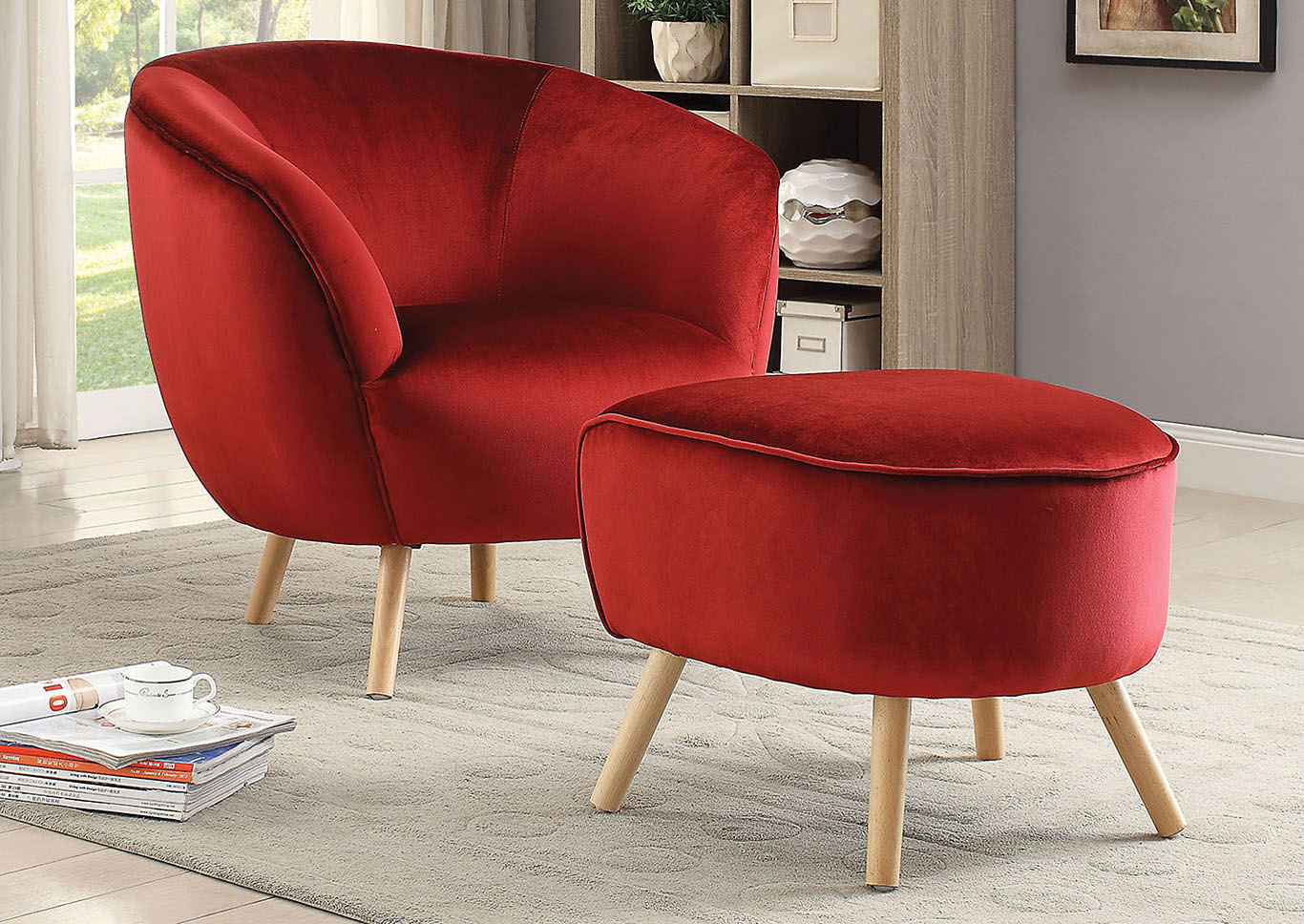 aisling red accent chair furniture now