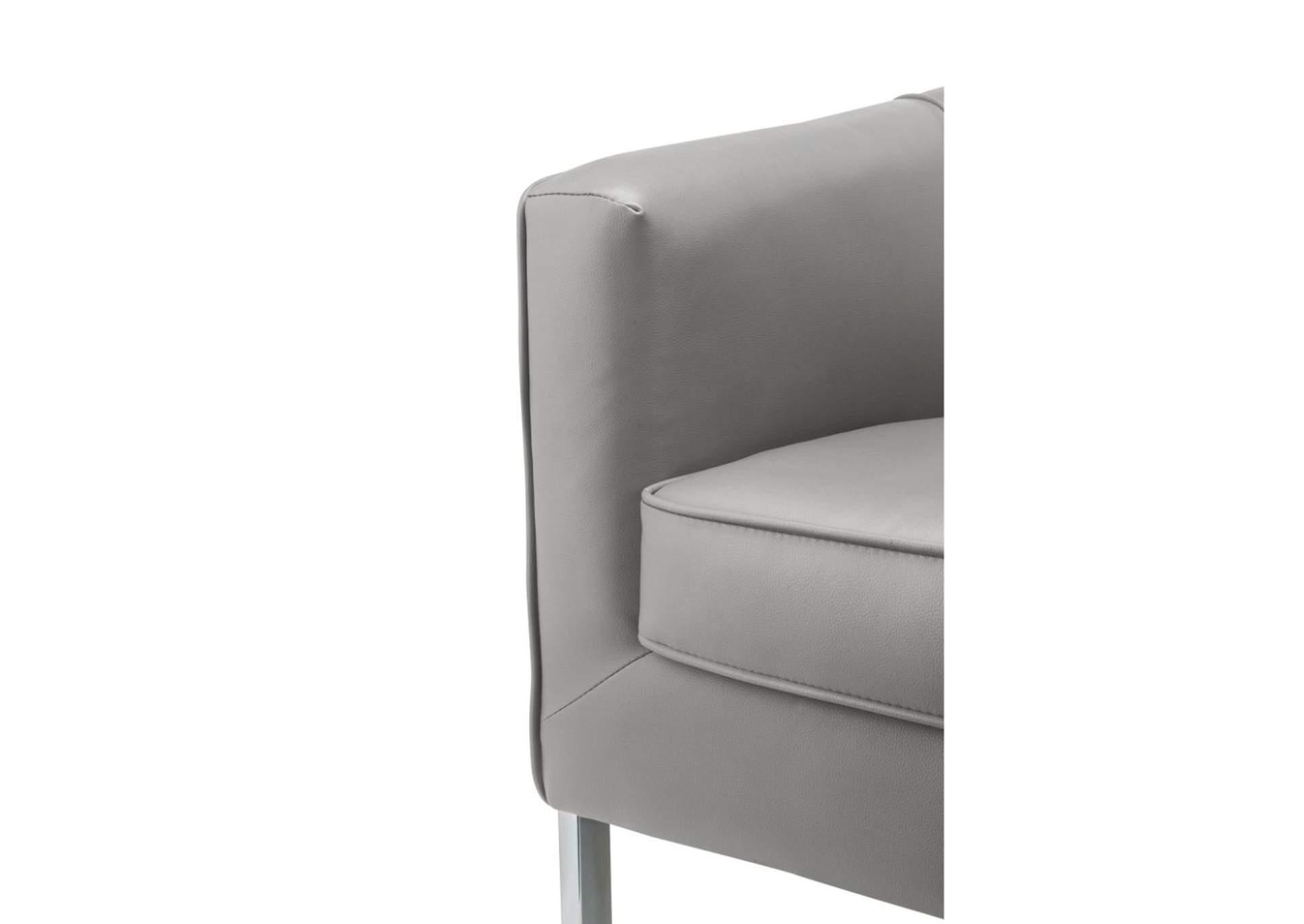 Tiarnan Vintage Gray PU & Chrome Accent Chair,Acme